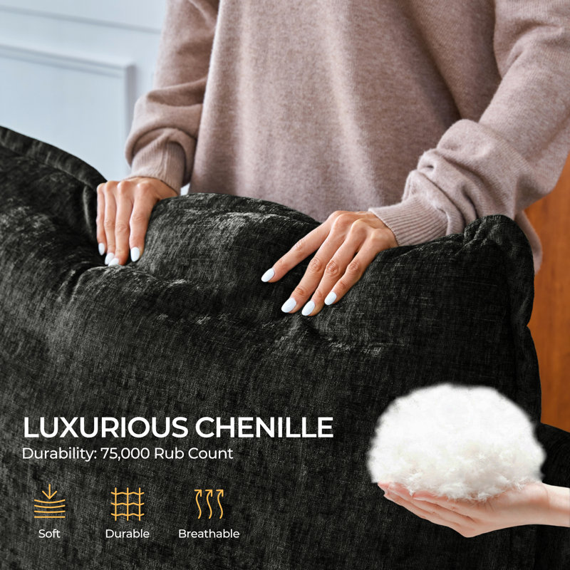 8-seater Oversized Modular Sofa Comfy Cloud Couch With Storage, Chenille Deep Convertible Sectional Sleeper Sofa Bed, Pet Friendly Covers Washable With 2 Ottomans