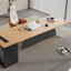Bureau de direction rectangulaire brun en bois massif et acrylique-1445330030-1445330028