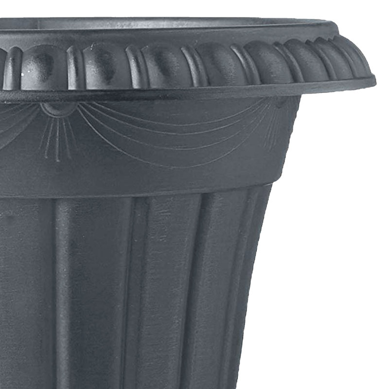 Pot à fleurs en plastique Anouk Classic, H 12 po x l 10 po x P 10 po, Gris