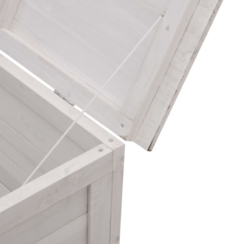Ivy Bronx Azlin 198.5cm W Fir Solid Wood Deck Box,  White