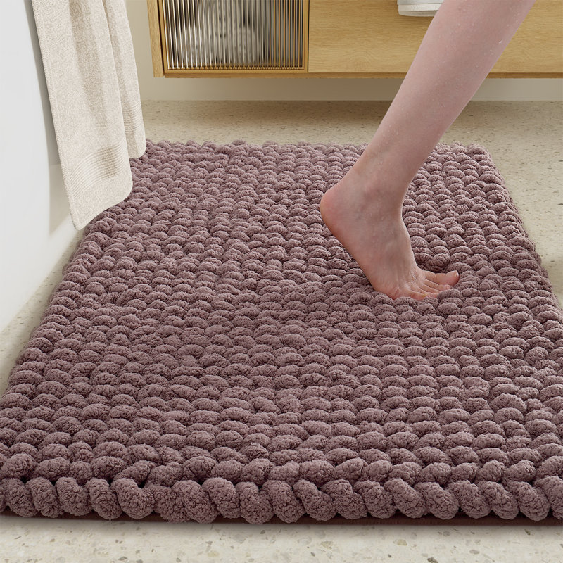 Droitwich Chenille Bath Rug, Single - 24" W x 36" L, Brown