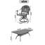 All-Weather Cast Aluminum Dining Set, Include Swivel Chairs And Rectangular Table With Black Frame-608864057