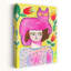 Art mural fantaisiste, fille rose, chat contemporain-129002718
