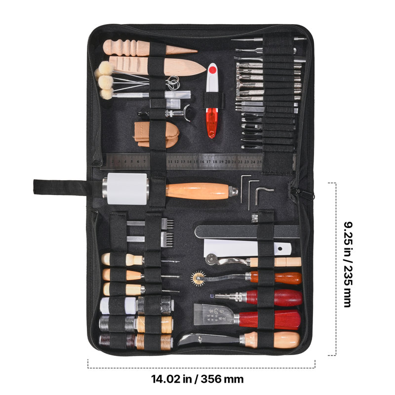 Cuir Outils de travail en cuir 59 PCS Gravure Poinçonnage Estampage Outils de couture