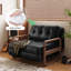 Coussin de canapé modulaire en similicuir noir-1120031407