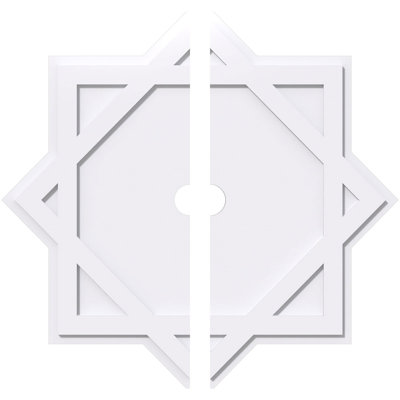 12"OD x 1"ID x 6 1/2"C x 1"P Axel Architectural Grade PVC Contemporary Ceiling Medallion, Two Piece
