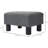 Linen Covered Charcoal Gray Foot Rest, Small For Indoor Space, Comfortable Rest With Upholstery, Gray, Compact All Home Styles,
