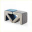 Repose-pieds en velours avec repose-pieds et repose-pieds gris clair | Velours | Gris clair-1363433290