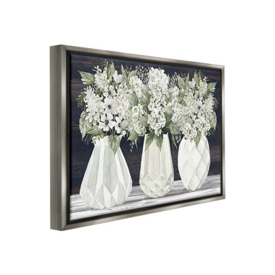 «Flowers In Geometric Vases Floater Frame» par Cindy Jacobs sur