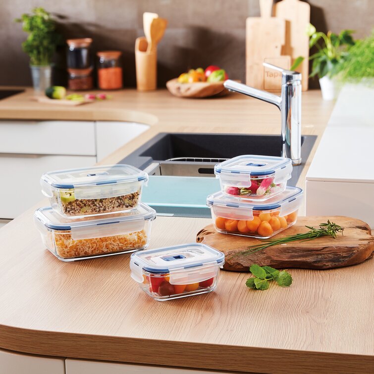 5 PCS Glass Bowl Set with Lid Food Storage Microwave Dishwasher and Freezer  Safe
