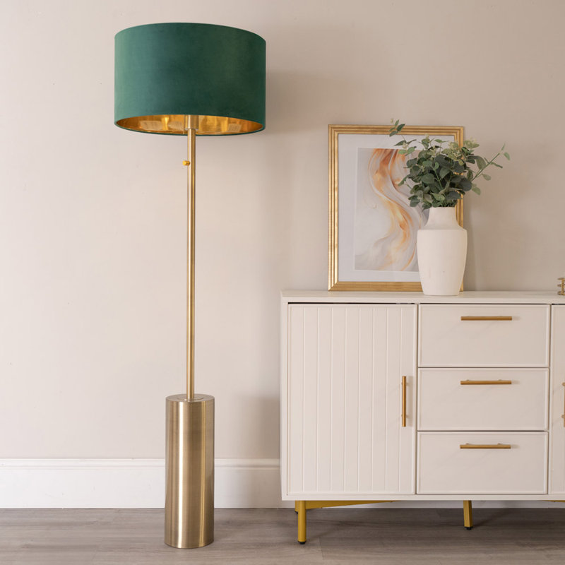Ailanny 150 H cm Mirrored Traditional Floor Lamp, No, Green/Gold