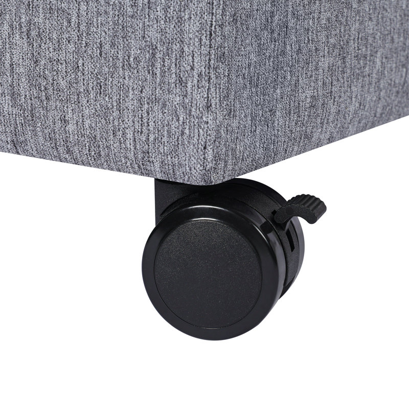 17.7" Square Linen Storage Ottoman With Wheels