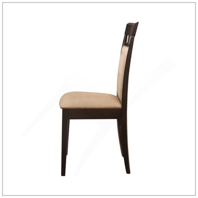 Ensemble de 2 chaises d'appoint rembourrées en cappuccino et brun clair, parfaites pour un dîner confortable et élégant