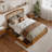 Lamari Solid Wood Storage Platform Bed with Footboard & Under Bed Drawers-4975703-4974095
