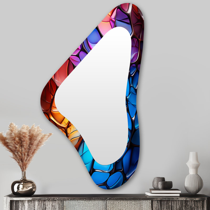 Grand miroir mural moderne abstrait irrégulier