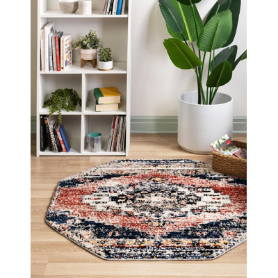 Tapis géométrique rouge / bleu Tucson