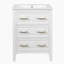 Ensemble de meuble-lavabo simple 24 po avec lavabo en céramique, ensemble de meuble-lavabo autoportant avec 3 tiroirs, cadre en bois massif, blanc-740596125