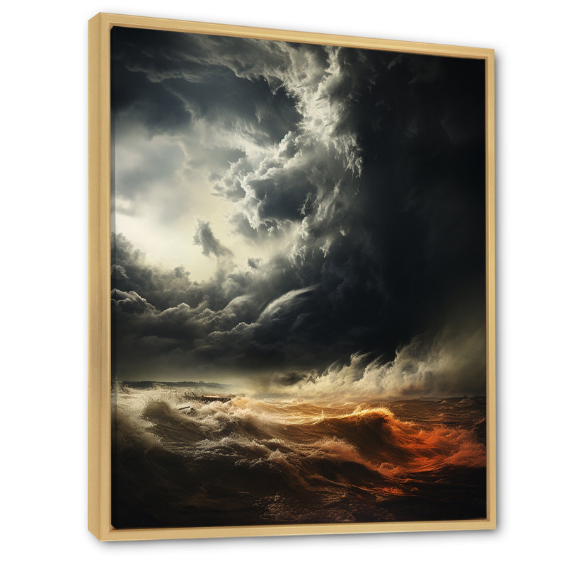 Layah Grey Tornado Fury, reproduction d'art sur toile, H 32 po x l 24 po x P 1 po, Cadre naturel flottant