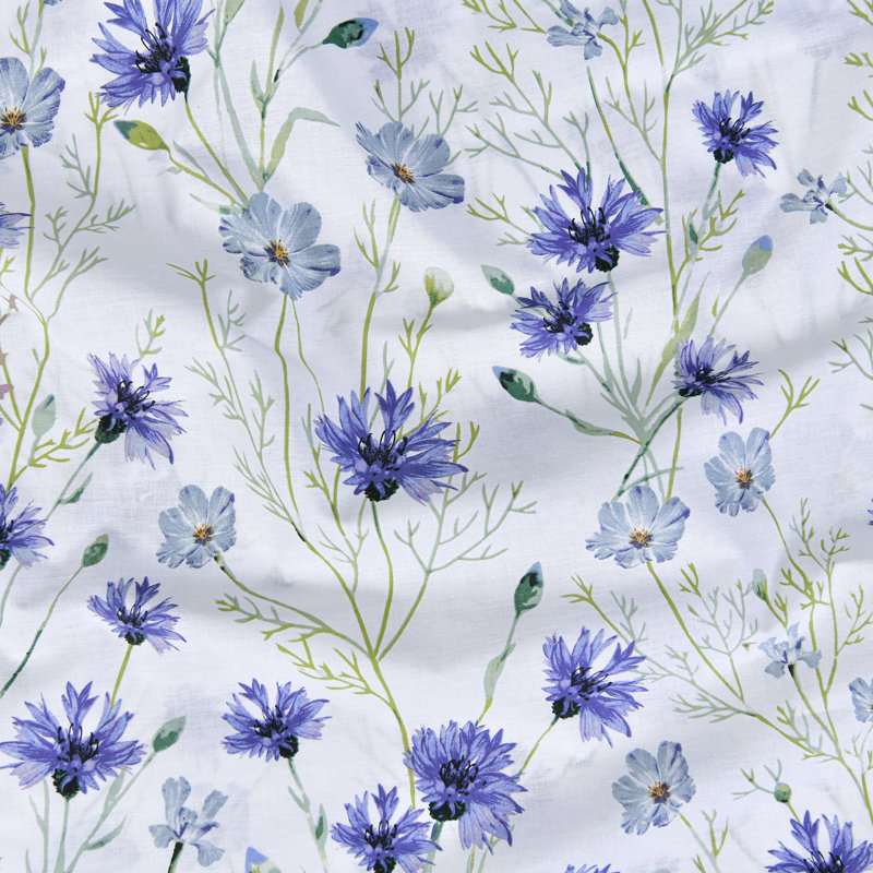  100% Percale Cotton Sheet Set, Full/Double Sheet Set + Fitted Sheet + Pillowcase, Lavender