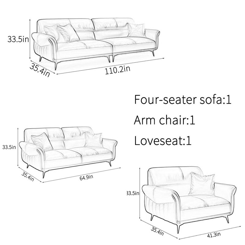 Simple fashion comfortable office sofa set