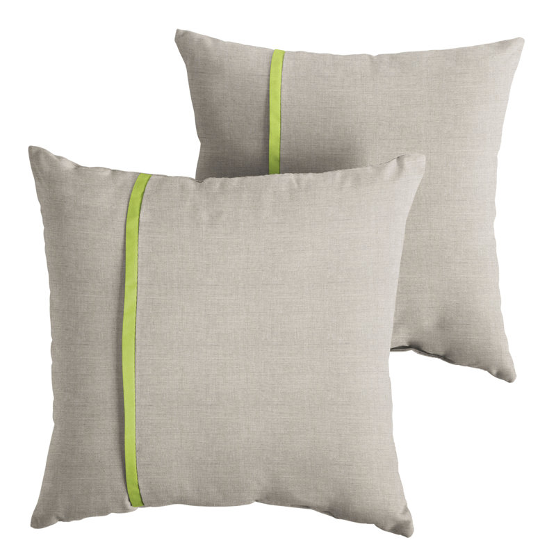 Tomuri Indoor/Outdoor Throw Pillow, 22" x 22", Cast Silver Sunbrella Plainweave