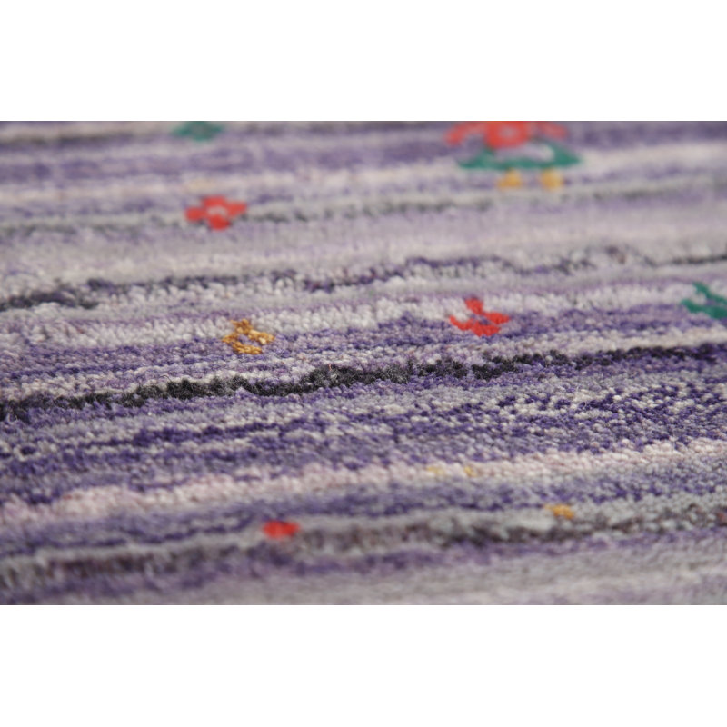 Tapis mauve à motif de lavande Gabbeh