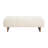 Tufted Linen Fabric Rectangular Ottoman Bench With Solid Wood Legs, Beige | Gift Idea