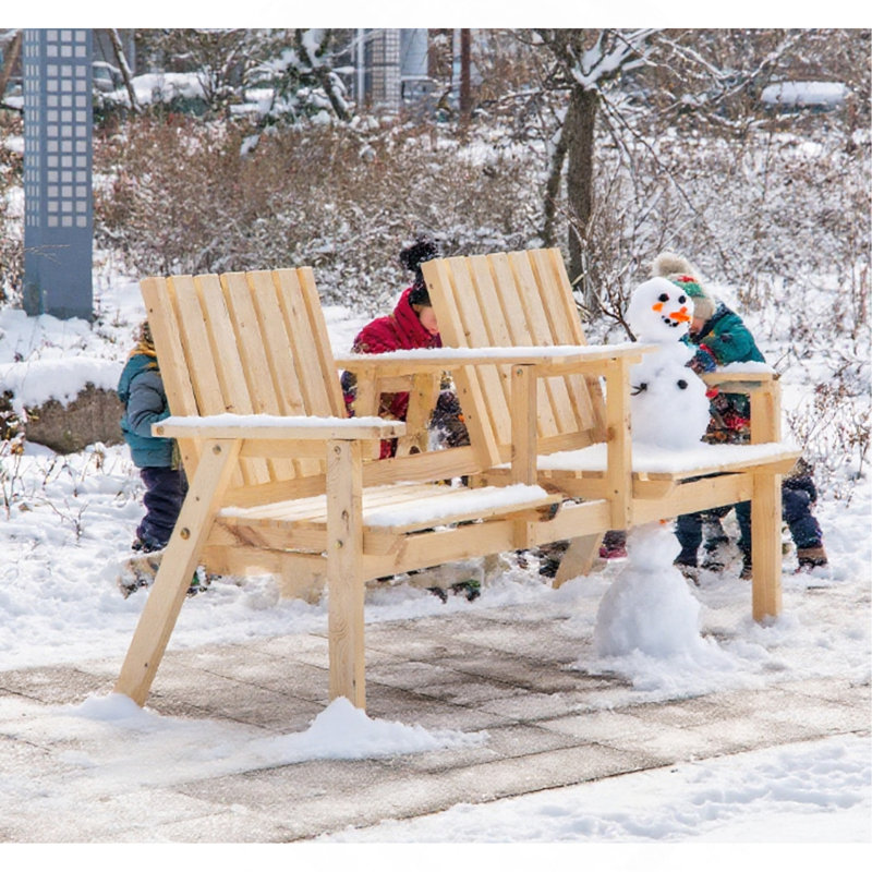 Banc avec table, banc de jardin avec table du milieu et trou pour parasol