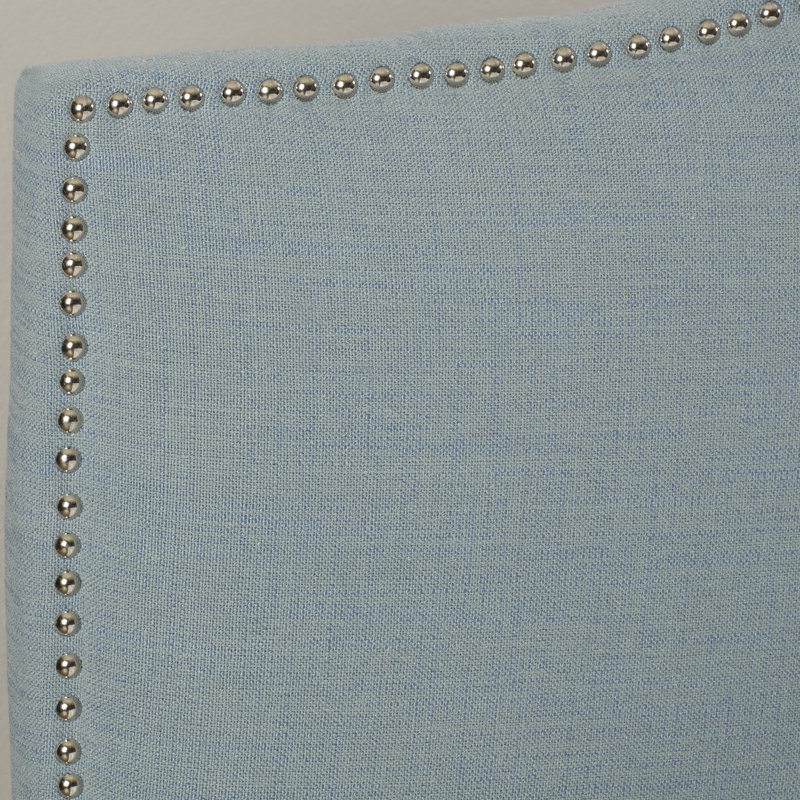 Upholstered Headboard, Queen, Polyester Sky Blue
