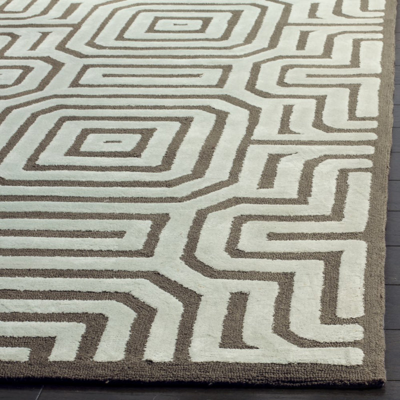 Tapis géométrique en coton Pinehurst, Rectangle 5 pi x 8 pi