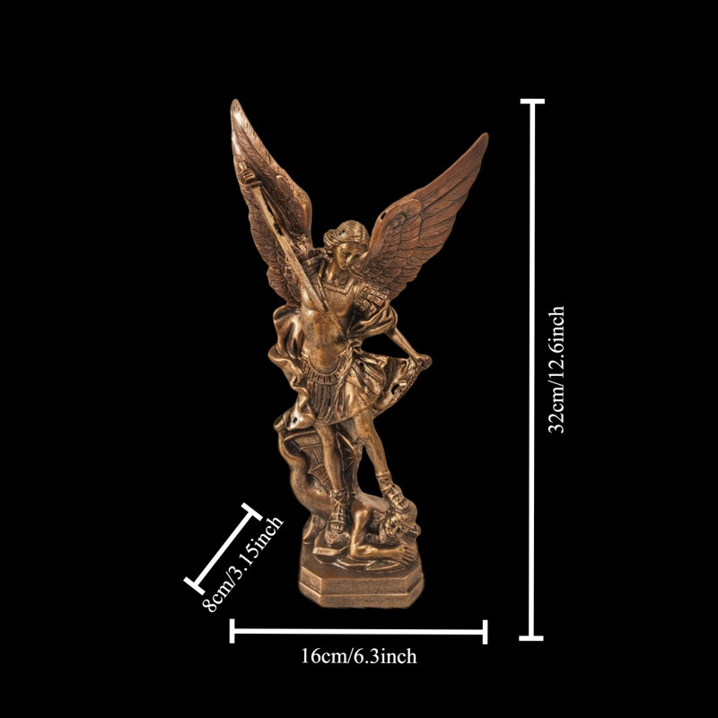 A resin statue of Archangel Saint Michael, Brown