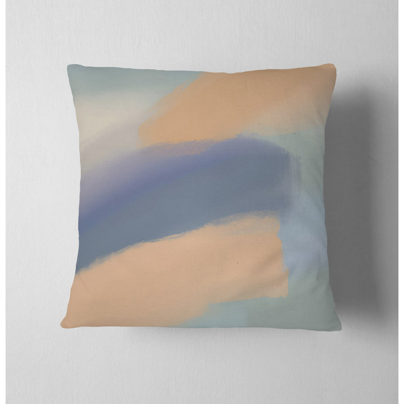 Throw Pillow With Insert, 20"H x 20"W, Blue/Orange Abstract 9