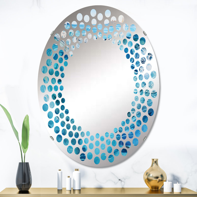 Azure Water Dreams I - Miroir mural à pois MIR105670 O, 35,4 po x 23,6 po