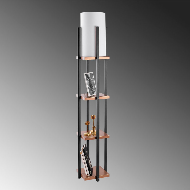 9.83'' Column Floor Lamp, Bronze, White