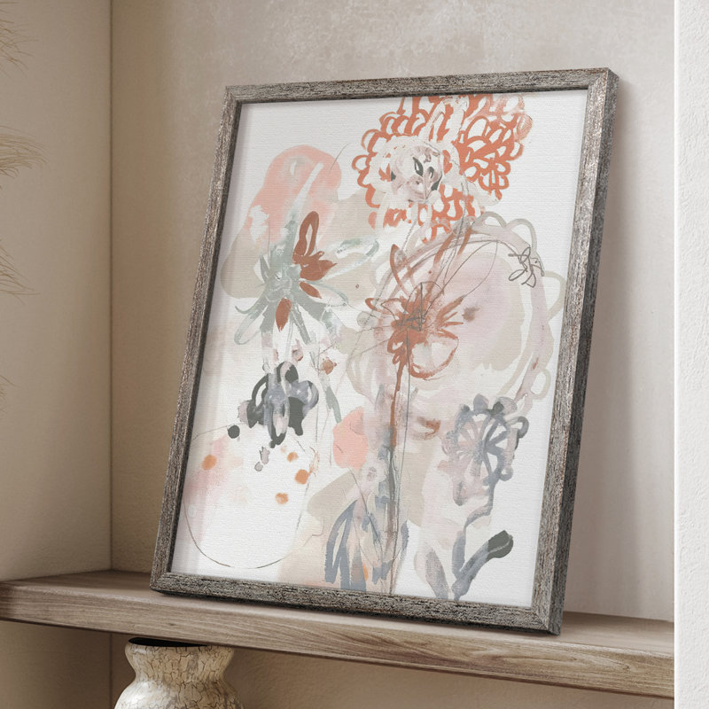 Petal Drift III Framed Print - Solid Wood, 11" H x 9" W