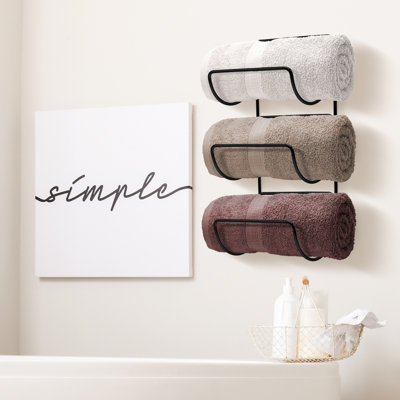 Porte-serviettes mural en métal pour salle de bain Sorbus, paquet de 2, paquet de 4, noir