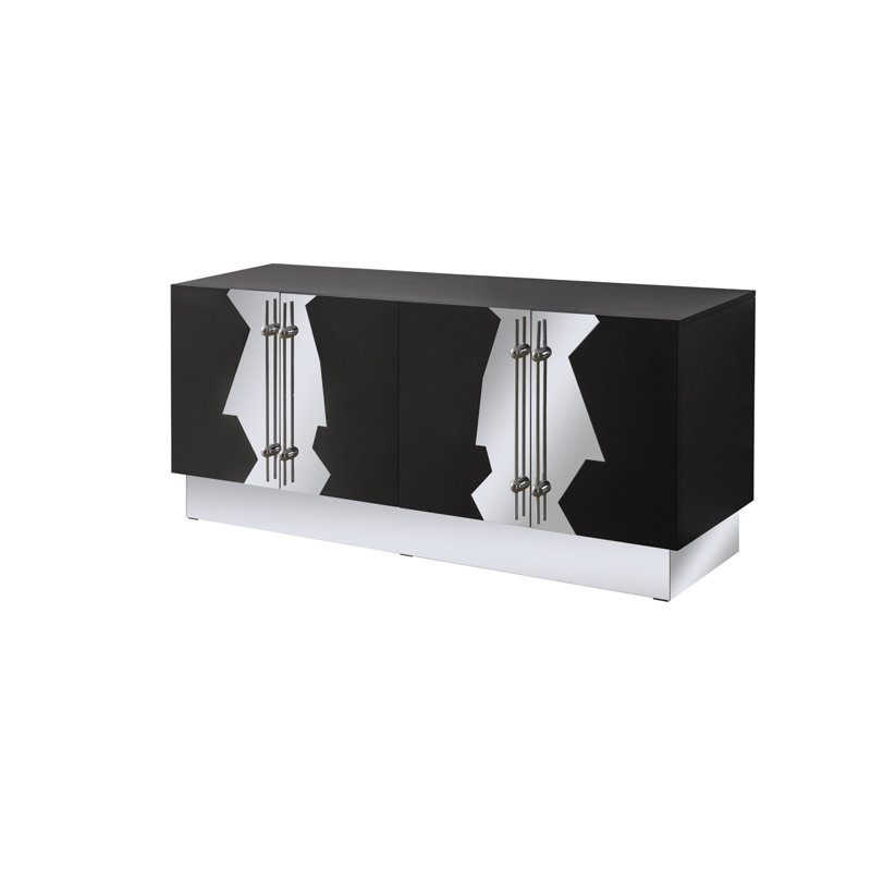 Buffet Callista noir, Noir / argent