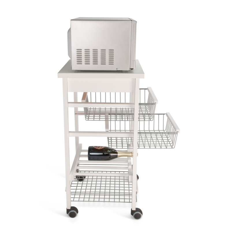 Bowles Solid Wood Kitchen Cart, White
