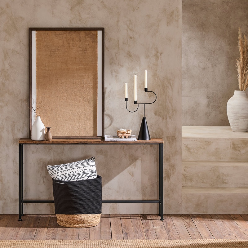 Abingt 120cm Console Table, Black, 65cm H x 120cm W x 20cm D, Brown