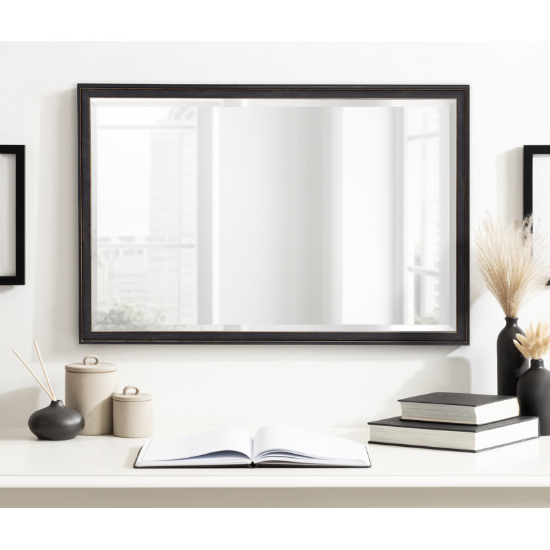 Miroir mural de salle de bain Lazio, 20 po x 30 po, Noir patiné