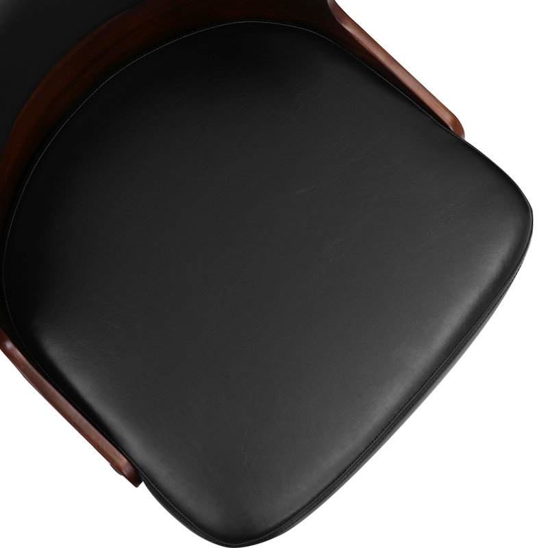 Tabouret de comptoir pivotant 26 po Bresha, Noyer foncé, Noir