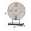 Horloge de table analogique à quartz en métal doré