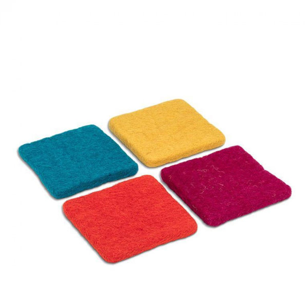 Dakota Fields Set Of 4 Assorted Colors Square Coasters | Wayfair