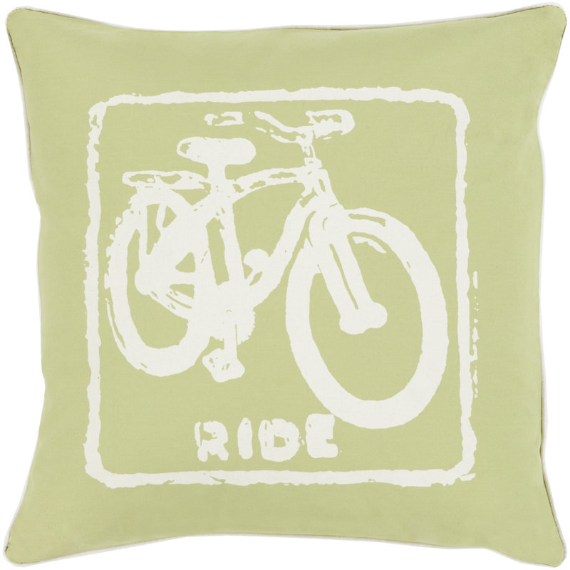 Housse de coussin 100% coton Big Kid Blocks, 20 po X 20 po, Ivoire / lime, Duvet