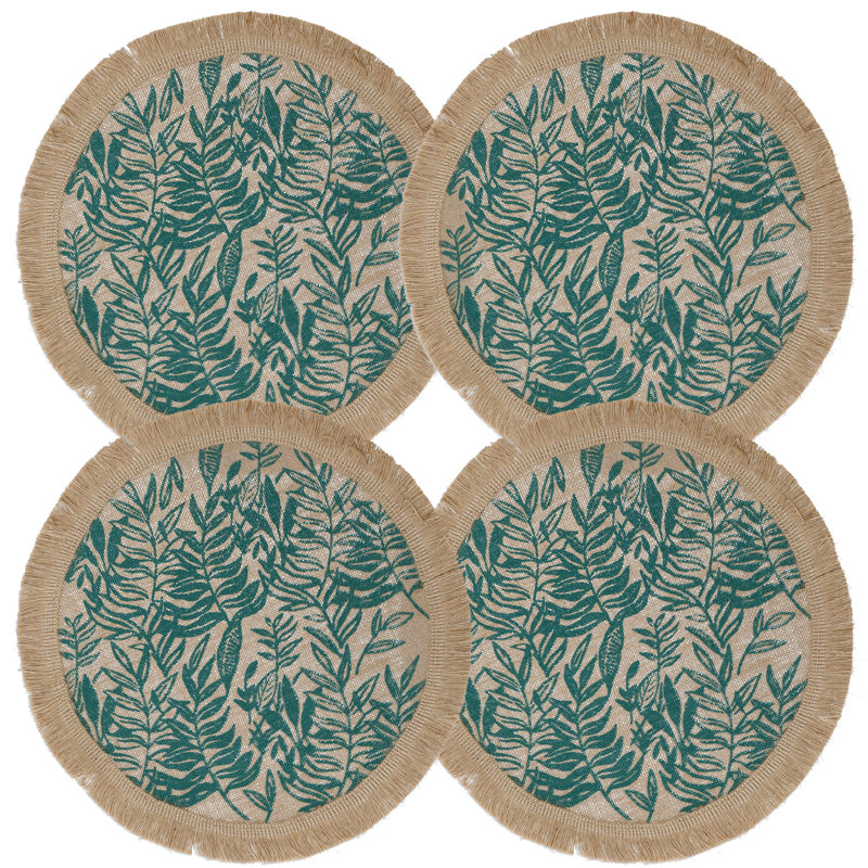 Naturals Jute Floral Round Placemat