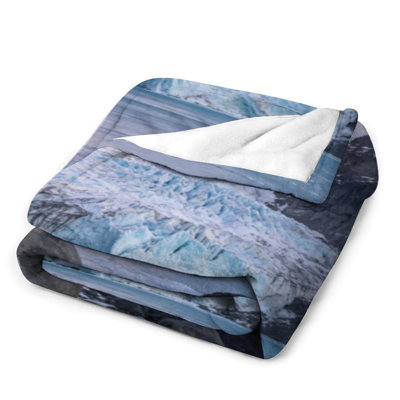 Jeté en flanelle Snowy Glacier Lake Luxury