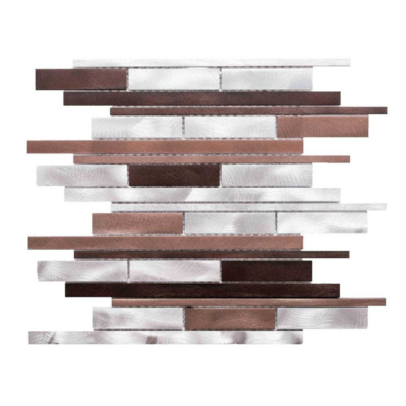 Mason 1" x 3" Metal Linear Mosaic Tile, Noce