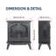 Freestanding Electric Infrared Quartz Fireplace Stove With 3D Flame,Remote Control