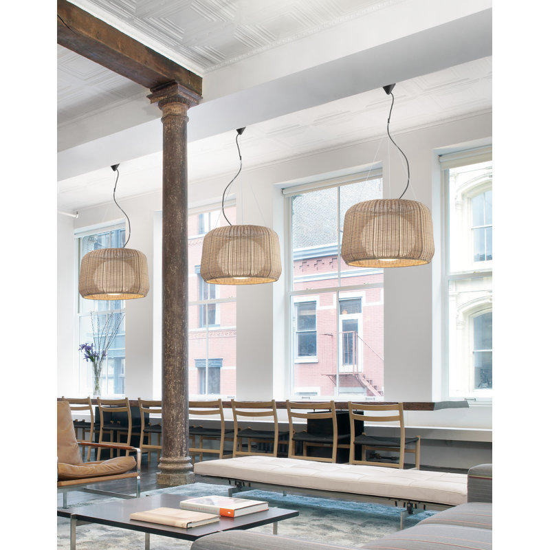 Fora 1 - Light Pendant, Rattan Brown, Graphite Brown