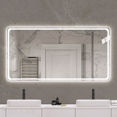 Frameless LED Bathroom Vanity Accent Mirror - Front Lights, Wall-Mounted, Anti-Fog, 5Mm Copper-Free Silver Mirror